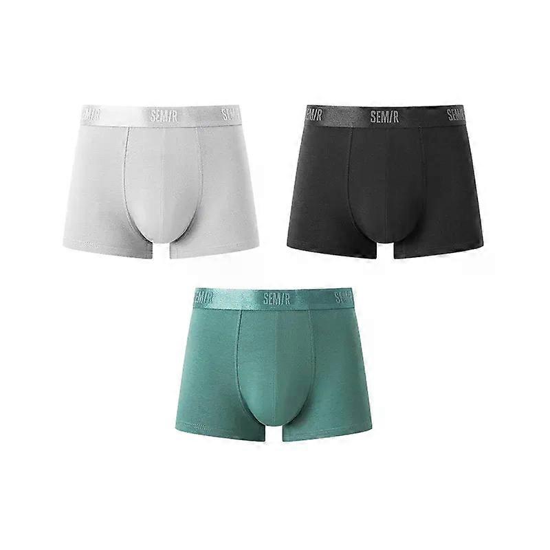 Semir Underwear Men Cotton Ial Mesh Inner File Comfortable Shorts Boys Light-Sensing Mercerized Elastic Boxer Briefs