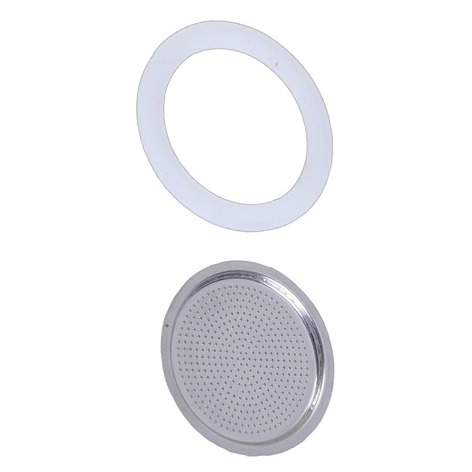 Replacement Set with Stainless Steel Filter and Rubber Gasket Coffee Maker Part Practical Espresso Machine Accessories