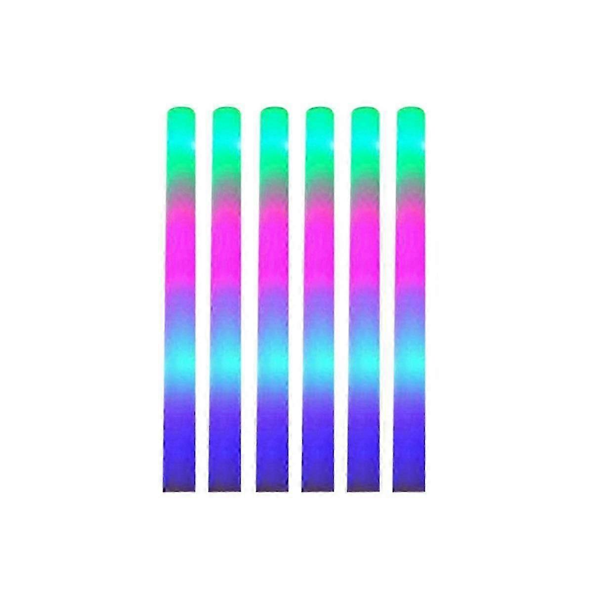 6Pcs Light Up Foam Sticks,LED Foam Sticks Glow Batons with 3 Modes Flashing Effect for Party,Concer jn