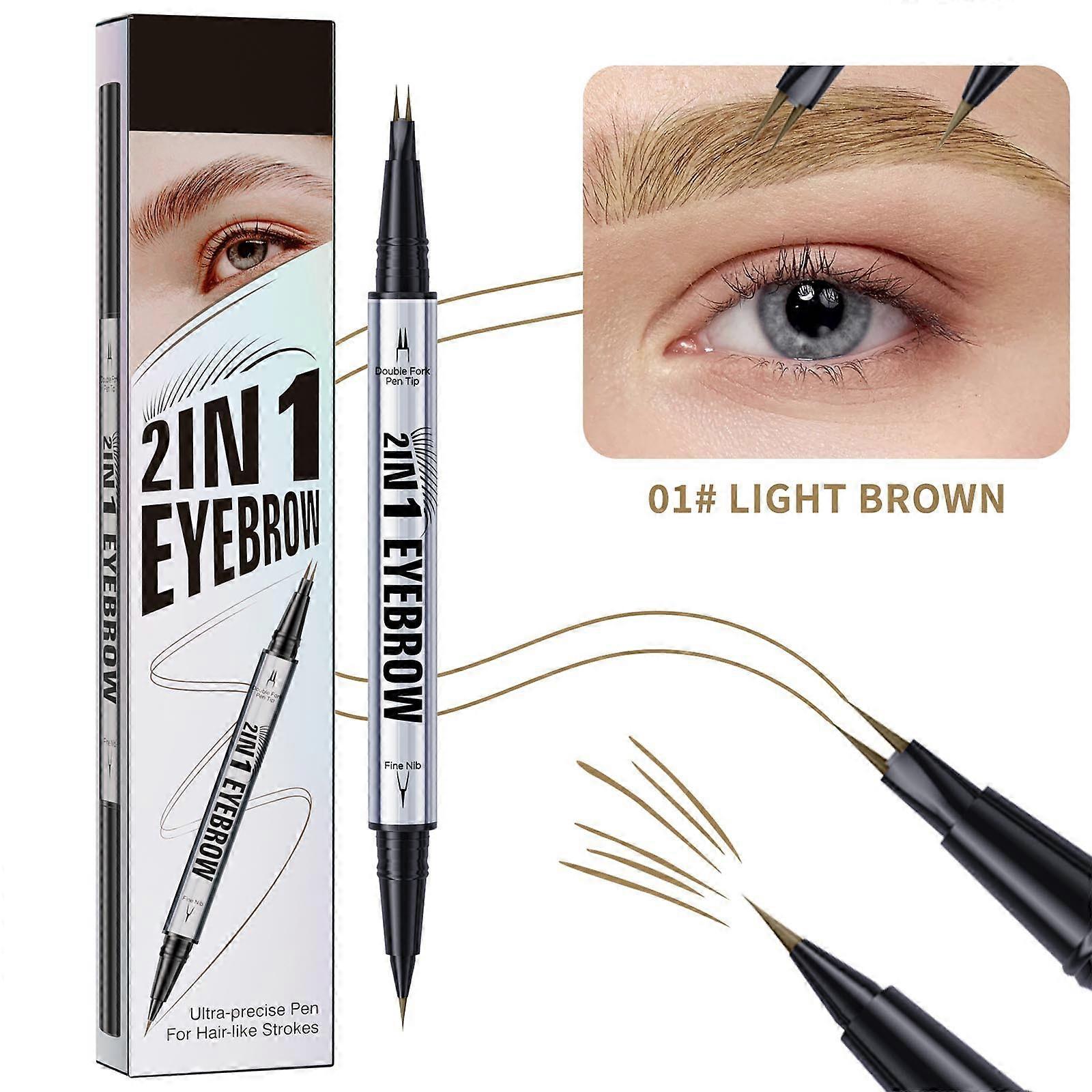 Double Headed Two Claw Eyebrow Pencil Filled With Waterproof And Non Smudging Liquid For Eyebrows