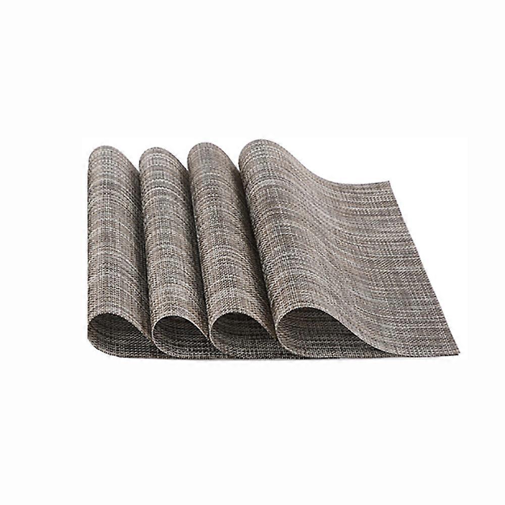 Stylish Dining Essentials, Silver Placemats 4-Pack, Heat Resistant And Washable, Enhancing Any Table Setting With Elegance