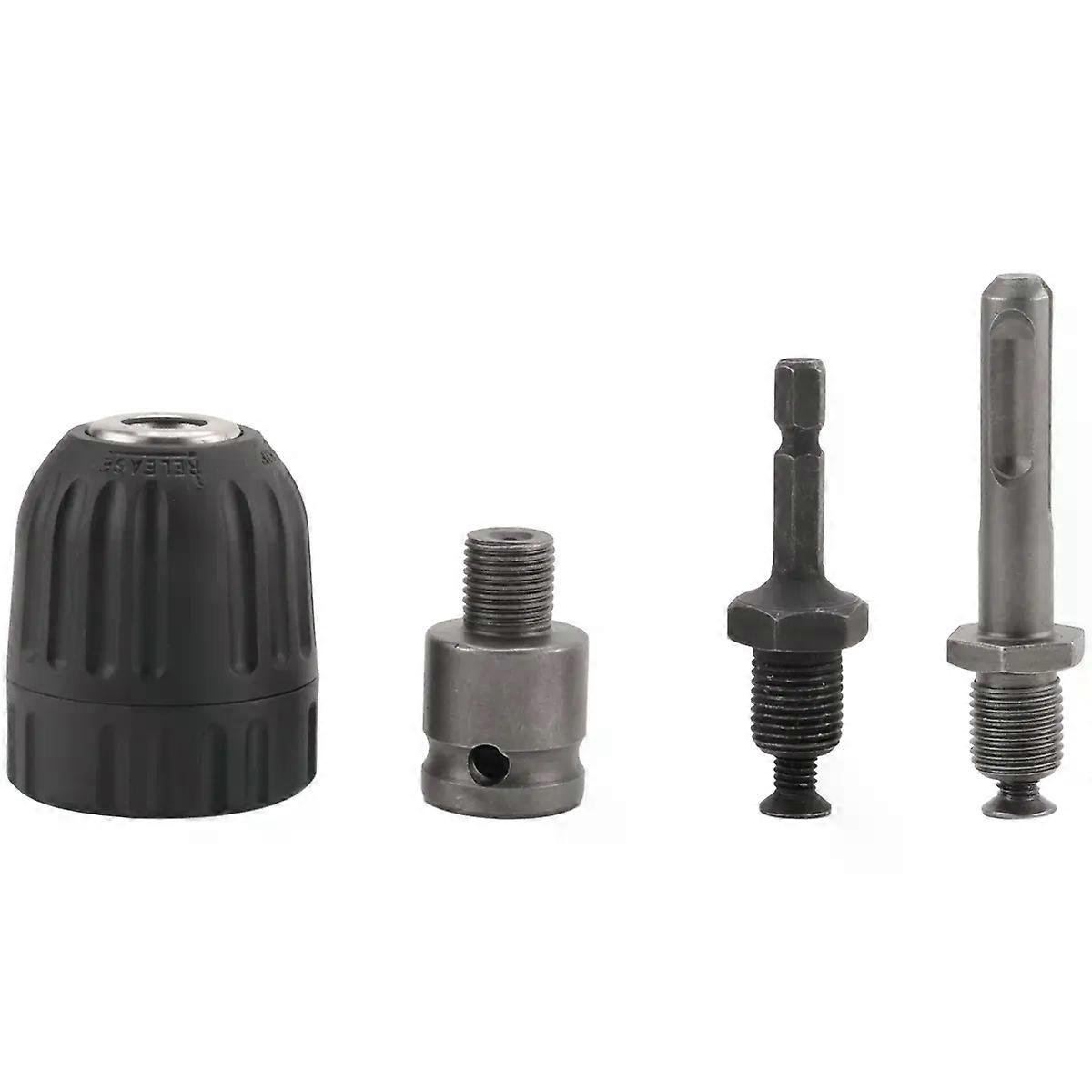 08-10mm Precise Keyless Drill Chuck Converter 3/8Inch- 24UNF Thread Quick Change Adapter with SDS-Plus Hex Shank Socket