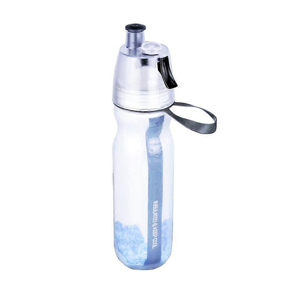 Double Layer Insulated Mist Spray Water Bottle for Fitness and Cycling, Keeps Drinks Cold Longer, Easy Squeeze Design