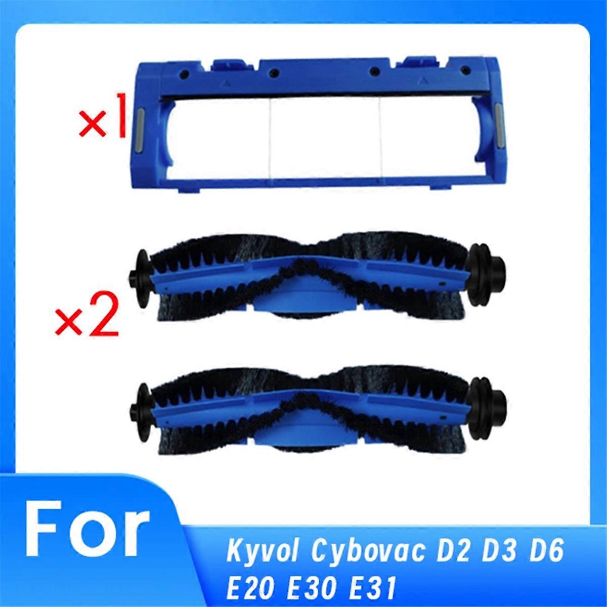 2Pcs Main Brush with 1Main Brush Cover for D2 D3 D6 E20 E30 E31 Robot Vacuum Essential Sweeper Accessories