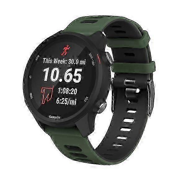 Garmin Forerunner 245 Bileklik Silikon Askeri Yeşil