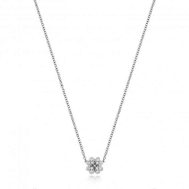 Diamond Jewellery 18ct White Gold Diamond Clover Necklace NDQ117W