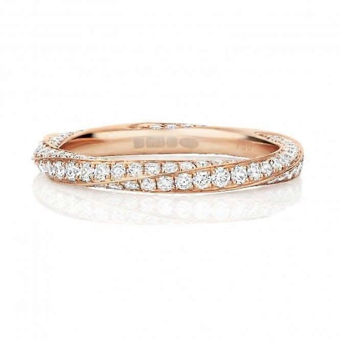 Wedding Band 18ct Rose Gold Diamond Twist Ring WQ278R