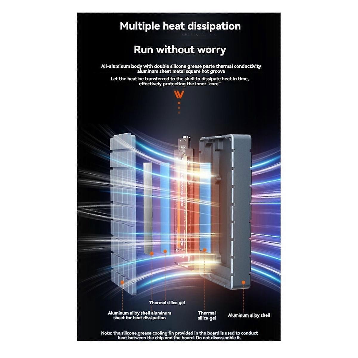 Περίβλημα USB 4 40 Gbps NVMe M.2 SSD, εξωτερική θήκη αλουμινίου, Type-C, υποστηρίζει έως 8 TB