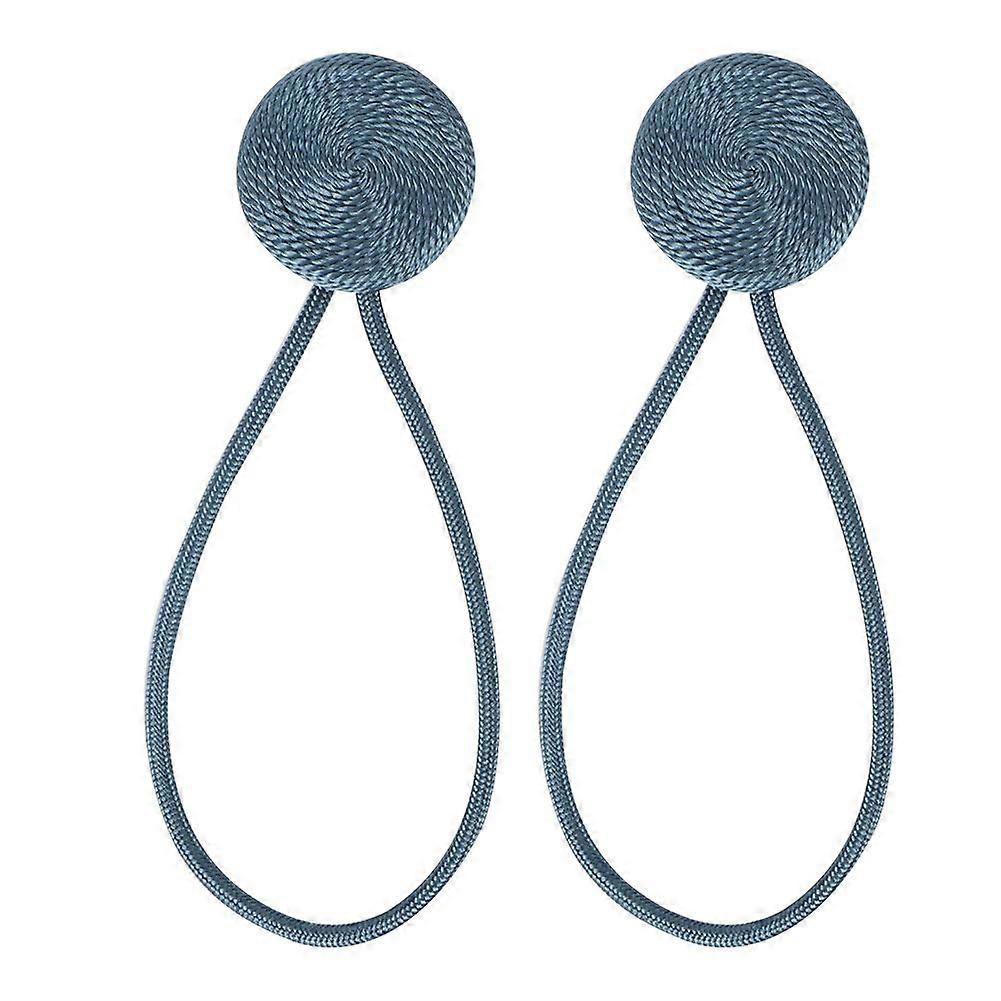 1 Pair Magnetic Curtain Buckle Tiebacks Window Curtain Tie Band Binding Buckle (Blue)