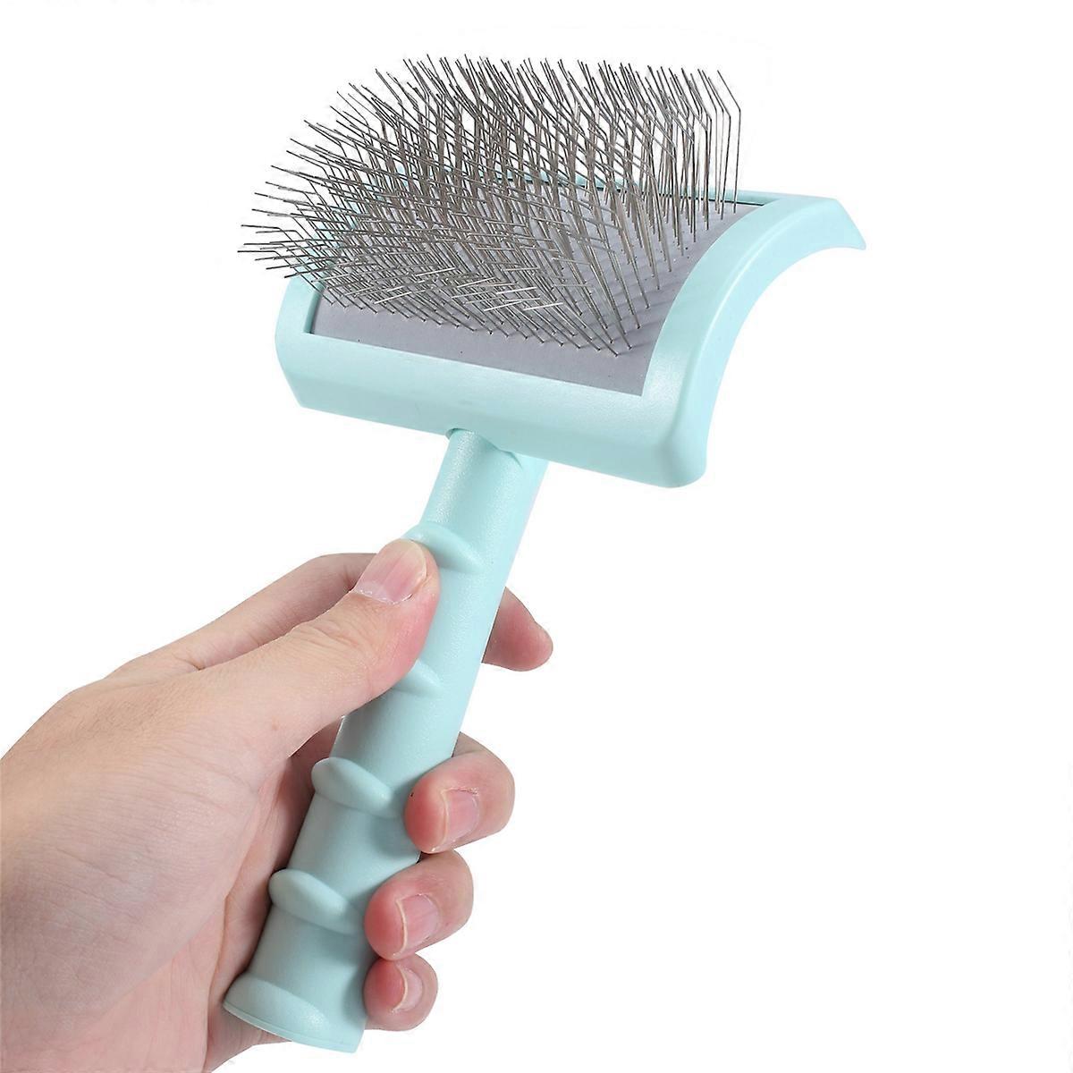 Firm Slicker Brush - Extra Long Pin Brush for Large Dog Pet (Green)