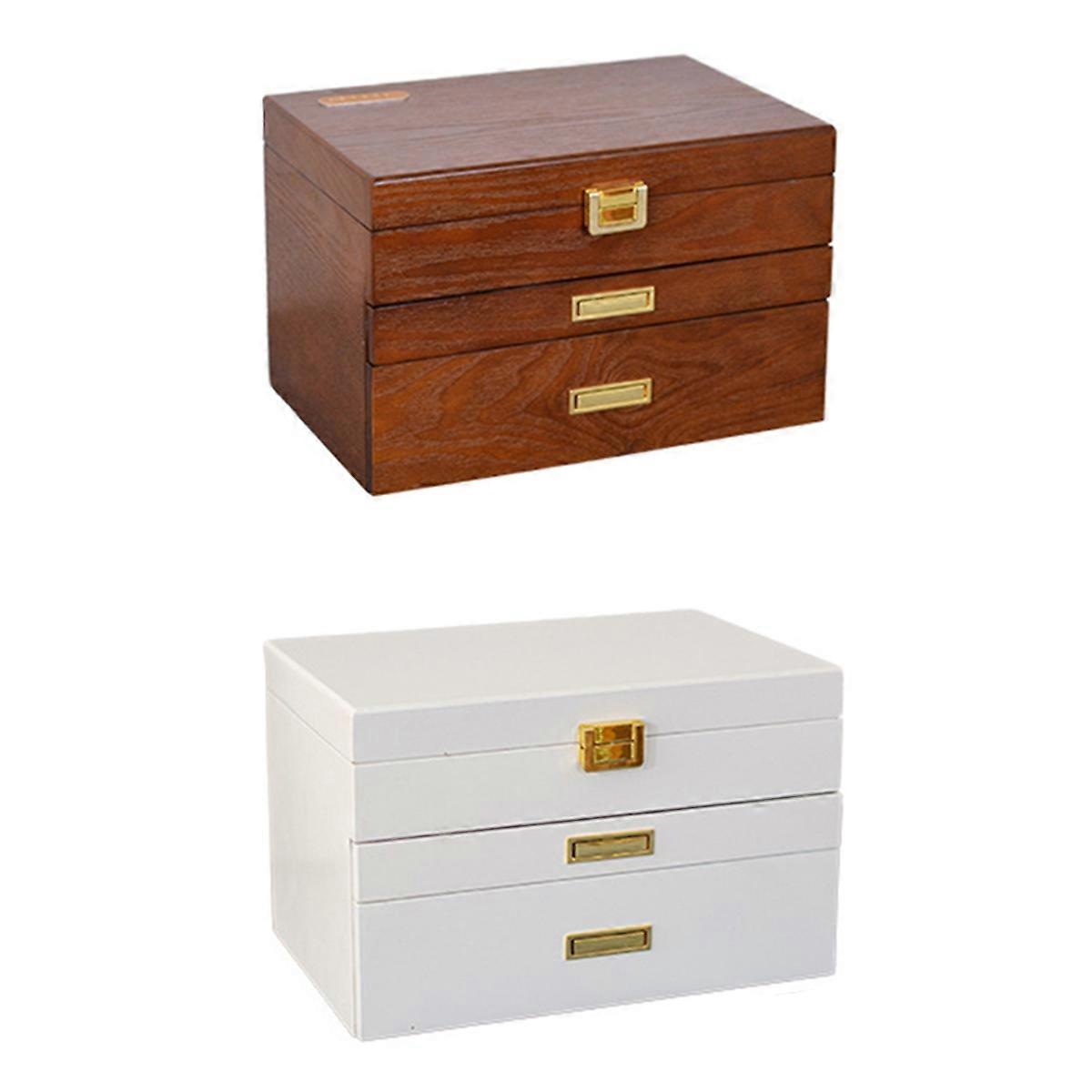 European Style Solid Wood Jewelry Box,Large Capacity, B