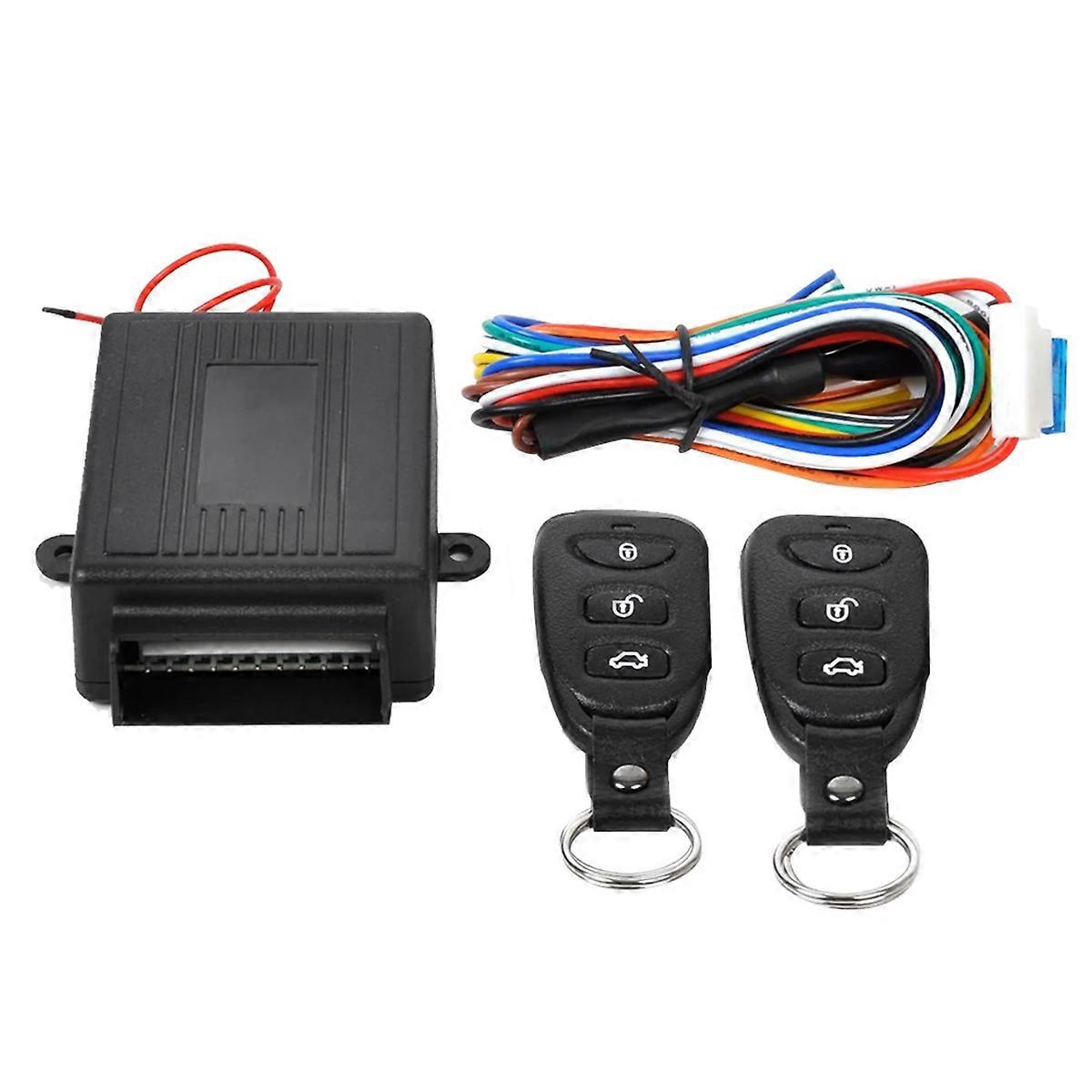 Kit Chiusura Centralizzata Auto 12V Con 2 Telecomandi Per Ingresso Senza Chiave E Allarme