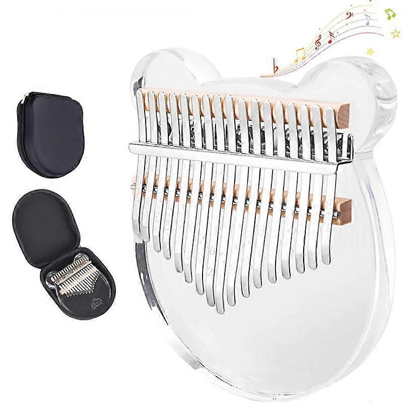 Acrylic Thumb Piano 17 Keys With Portable Music Box, Note Stickers, Tuner Hammer