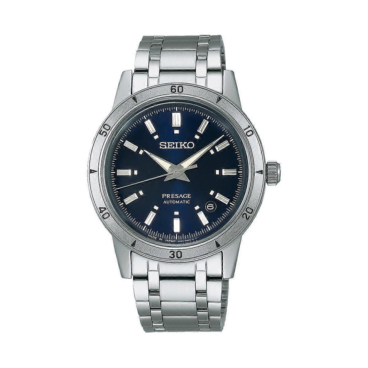 精工 Presage Style 60 年代 Srpl07j1 男士自动手表 - 39.5mm 不锈钢