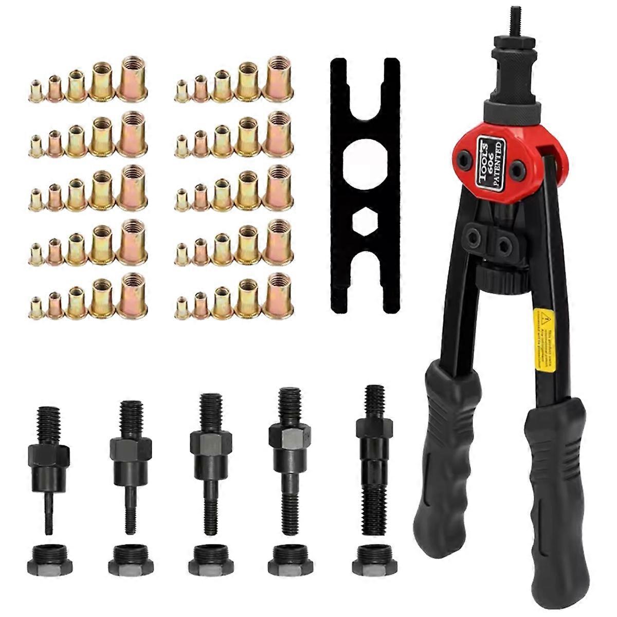 50pcs Rivet Nut +Hand Threaded Rivet Nuts-Gun Rivet Tool