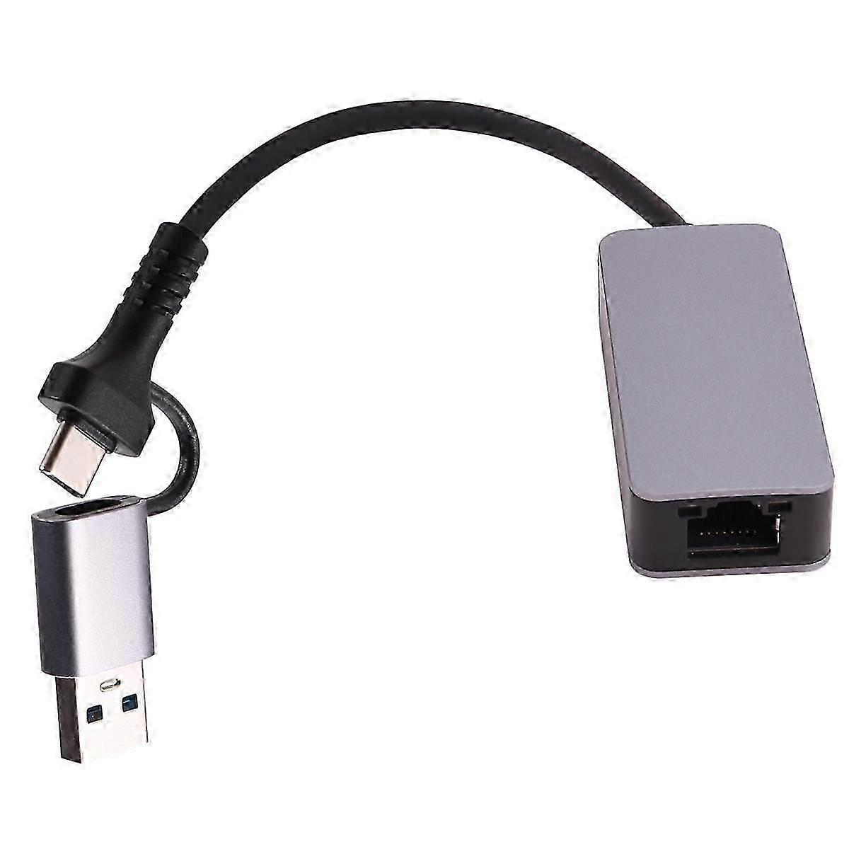2.5 Gigabit Ethernet Adapter Type-C USB 3.0 to RJ45 LAN 2500Mbps High Speed 2.5G Network Card for N
