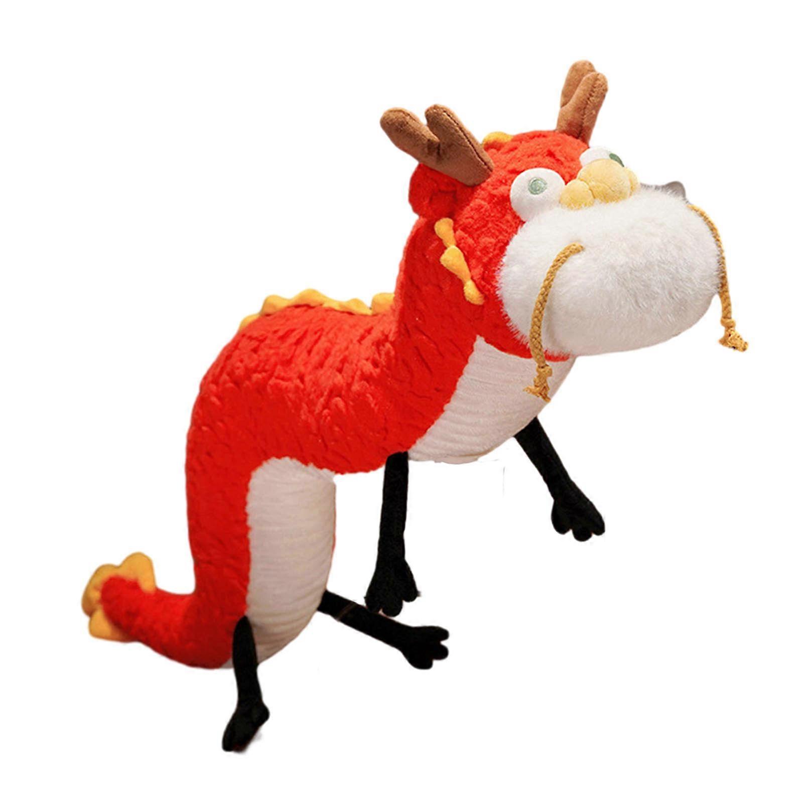 Soft and Durable Dragon Stuffed Pillow Dragon Plush Doll for Cartoon Enthusiasts 2024Dragon Plush Toy Decorative Cushion Red