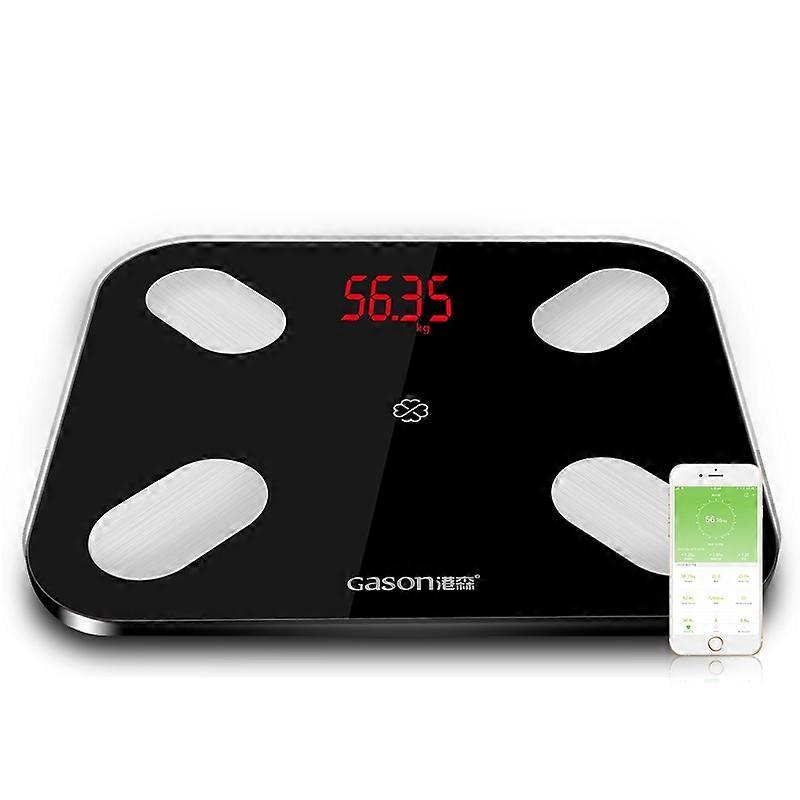 GASON S4 Body Fat Scale Smart Electronic LED Digital Weighing Scale with Bluetooth APP, Support Android or IOS(Black)