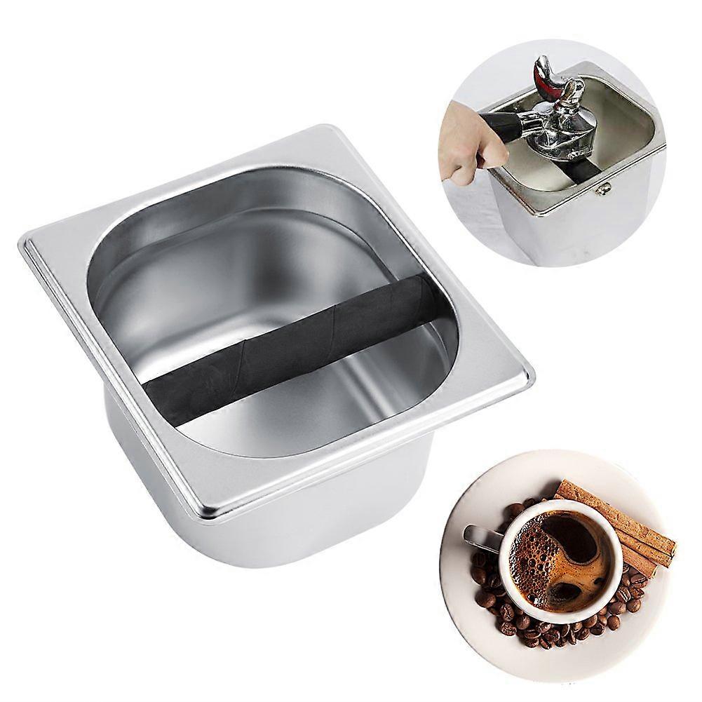 Stainless Steel Espresso Knock Box for Coffee Maker - Compact Design with Rubber Base, Easy Clean, and Durable Build