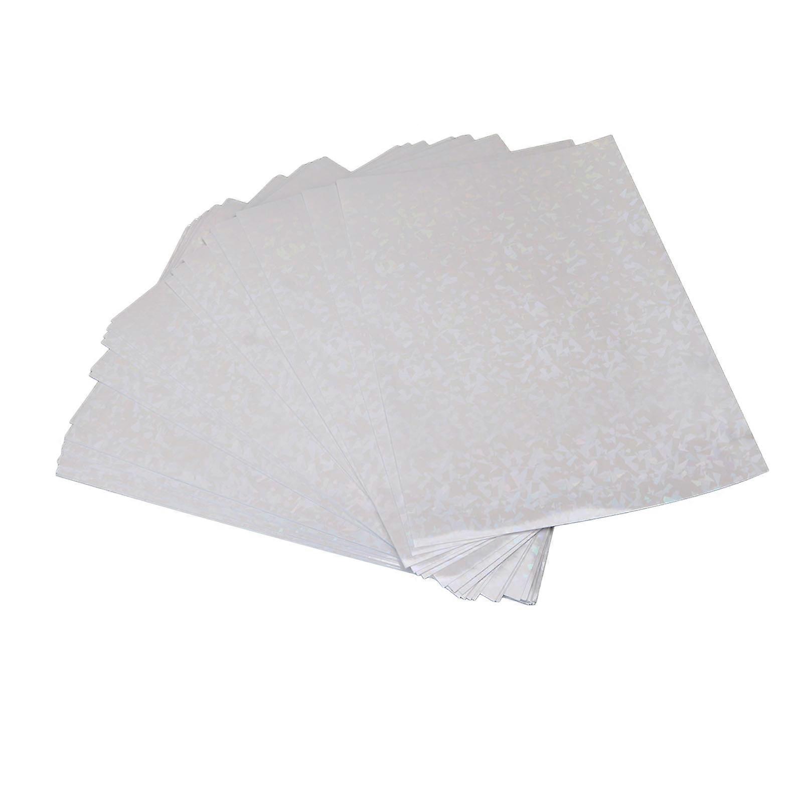 50 Sheets Holographic Cold Laminate Sheet Cuttable Waterproof Scratch Resistant A4 Cold Laminating Sheets for Badge