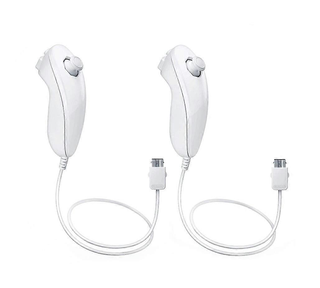 2 Pack White Nunchuck Controller for Gaming Accessories