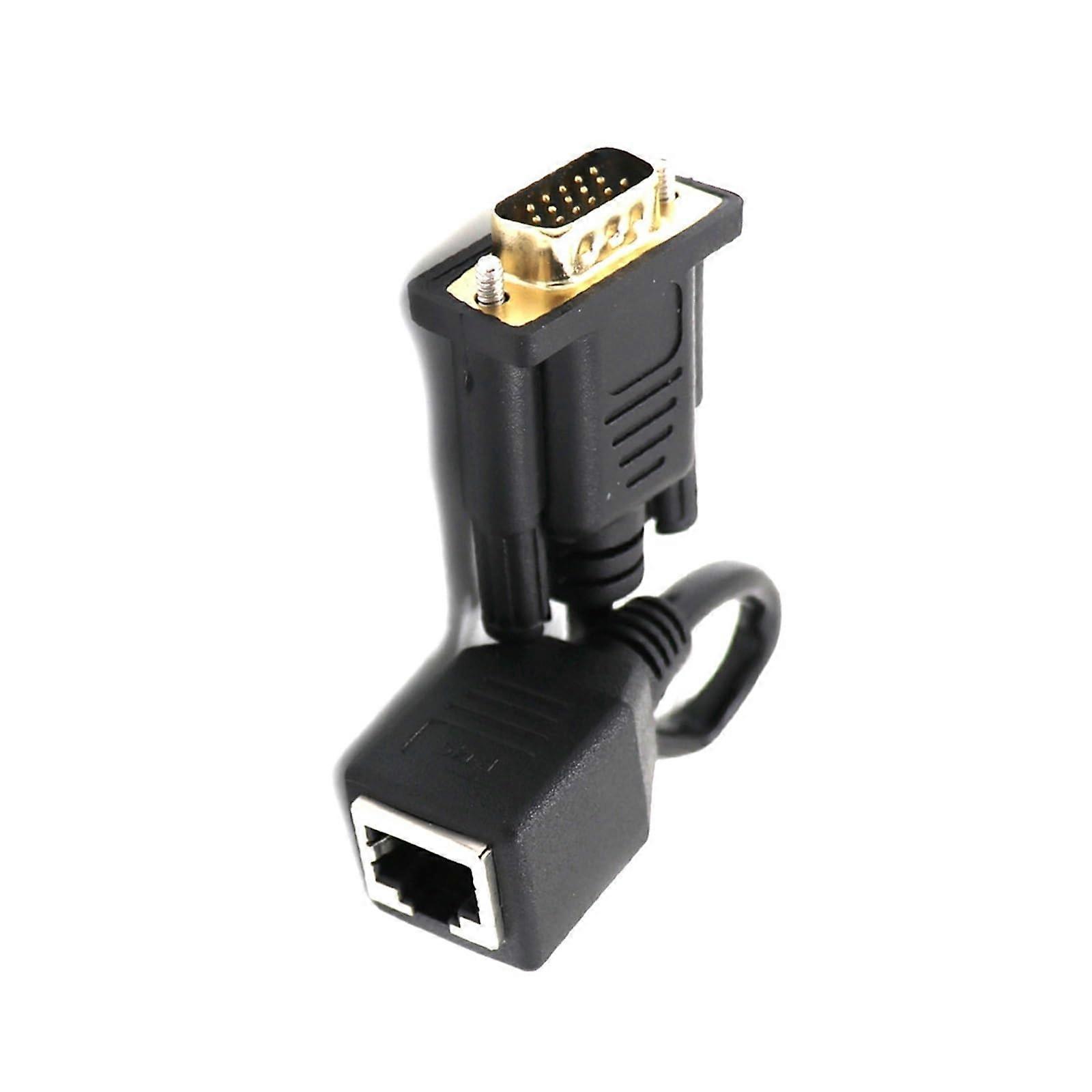RJ45 to Extender Male to LAN CAT5 CAT6 RJ45 Network Ethernet Cable Female Adapter Computer Extra Switch Converter(VGA Male)