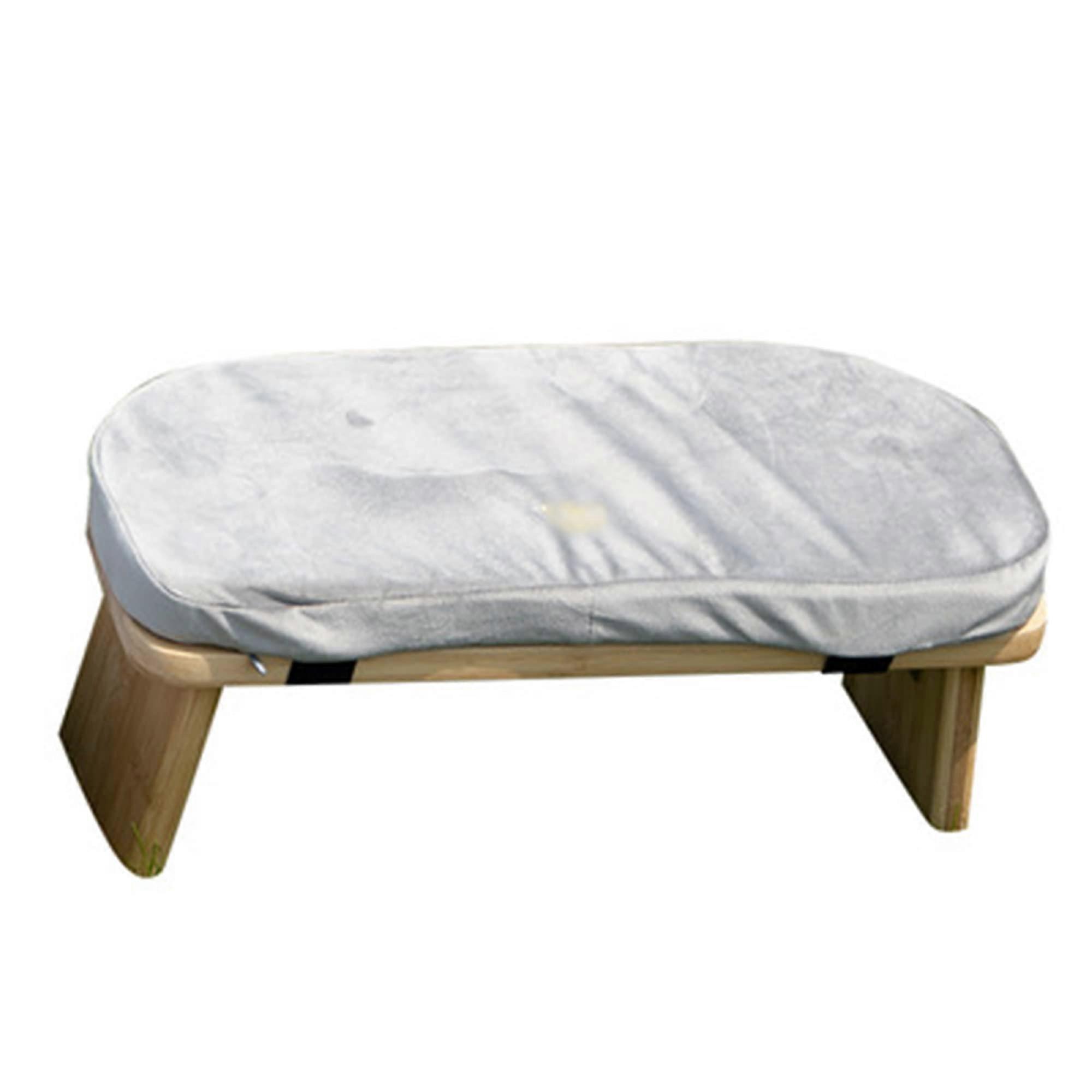 Meditation Bench, Foldable Meditation Table, Kneeling Yoga Bench, Slanted Leg with Locking Hinge, Comfortable Upholstered Seat/Gray