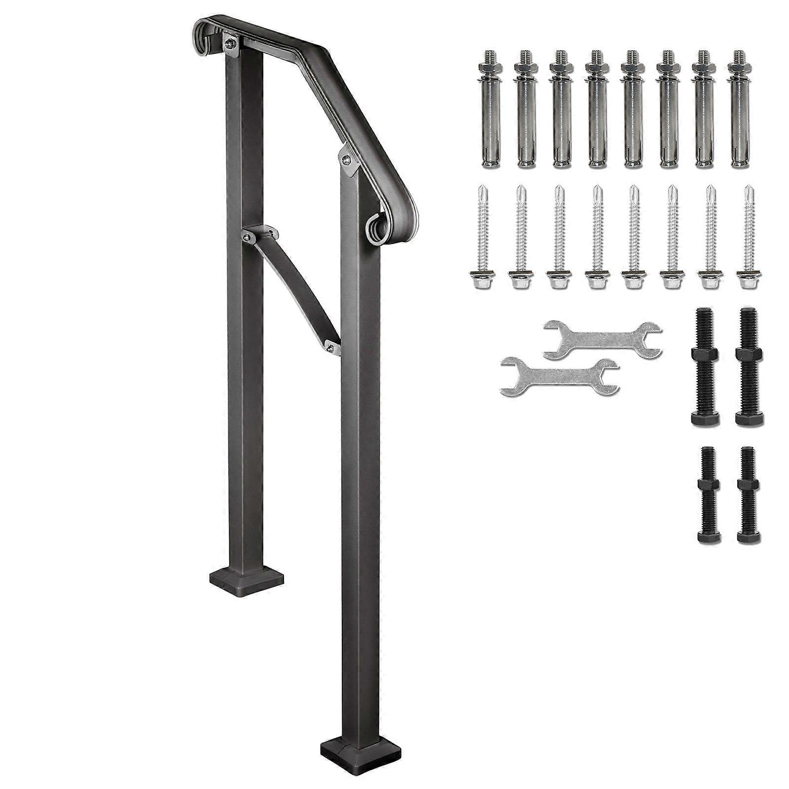 Iron Black Handrail Arch #2 RAILING Rail Passend für 2 Stufen für zu Hause