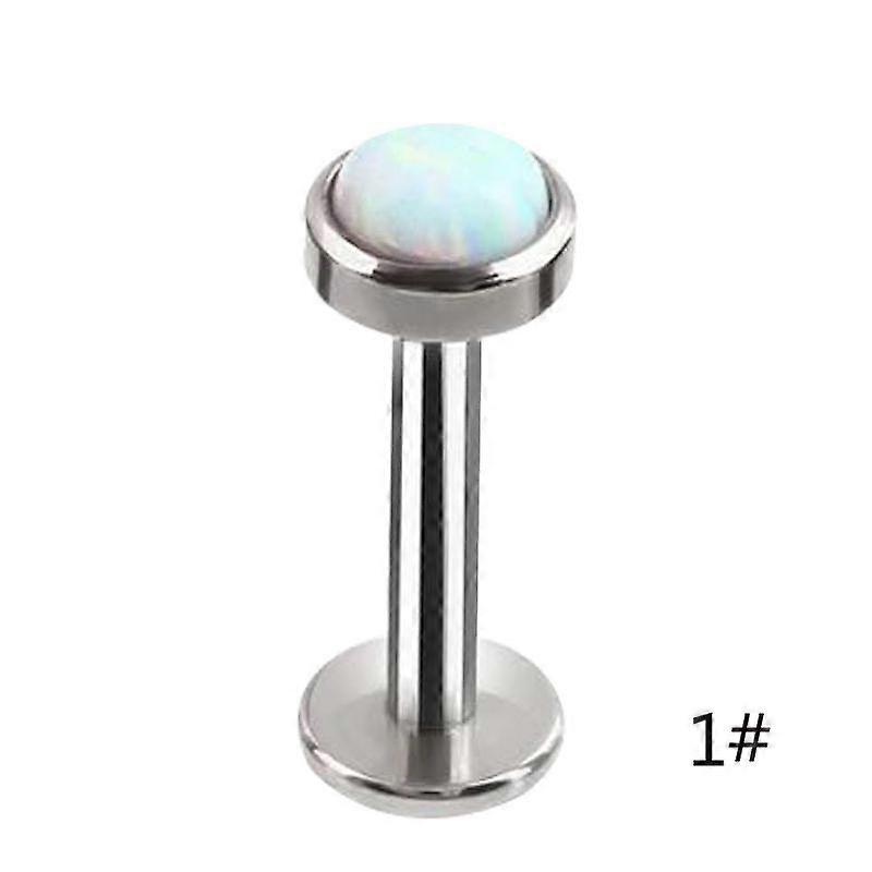 1PC Opale Orecchini in acciaio inox piccolo orecchio osso chiodo piercing filettatura interna labbro vite