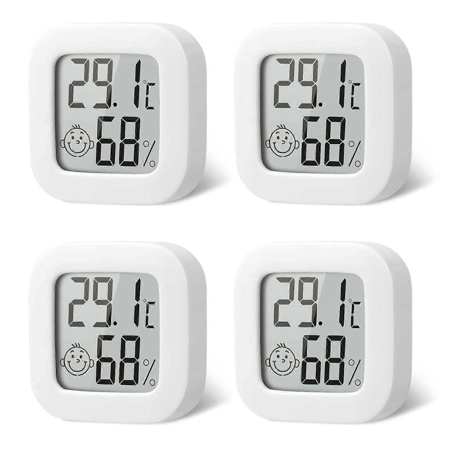 4Pcs Mini Thermometers and Hygrometers, High Precision for Indoor Use