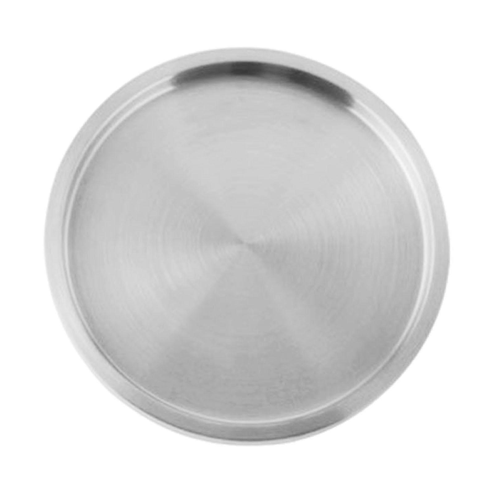 Double Layer Stainless Steel Serving Tray for Steak, Salad, Snacks - Rustproof Round Multipurpose Plate