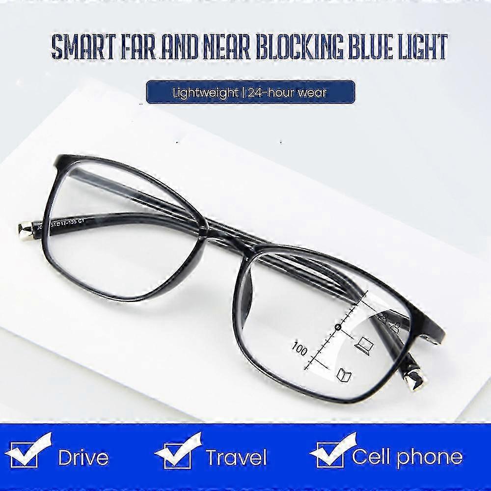 Multifocal Reading Glasses +1.00 to +4.00 Lightweight TR90 Frame