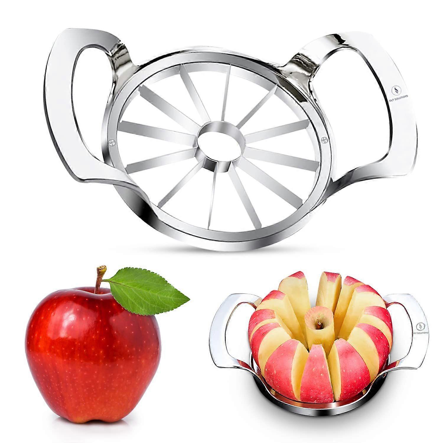 Apple Slicer 12 Slices - Upgraded Extra Large Apple Cutter, Heavy Duty Stainless Steel Core, Ultra Sharp Slicer, Divider for Apples Under 4 Inches