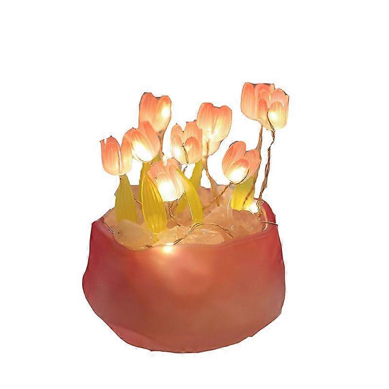 Pumpkin cup tulip diy night light romantic tulip dormitory bedside lamp