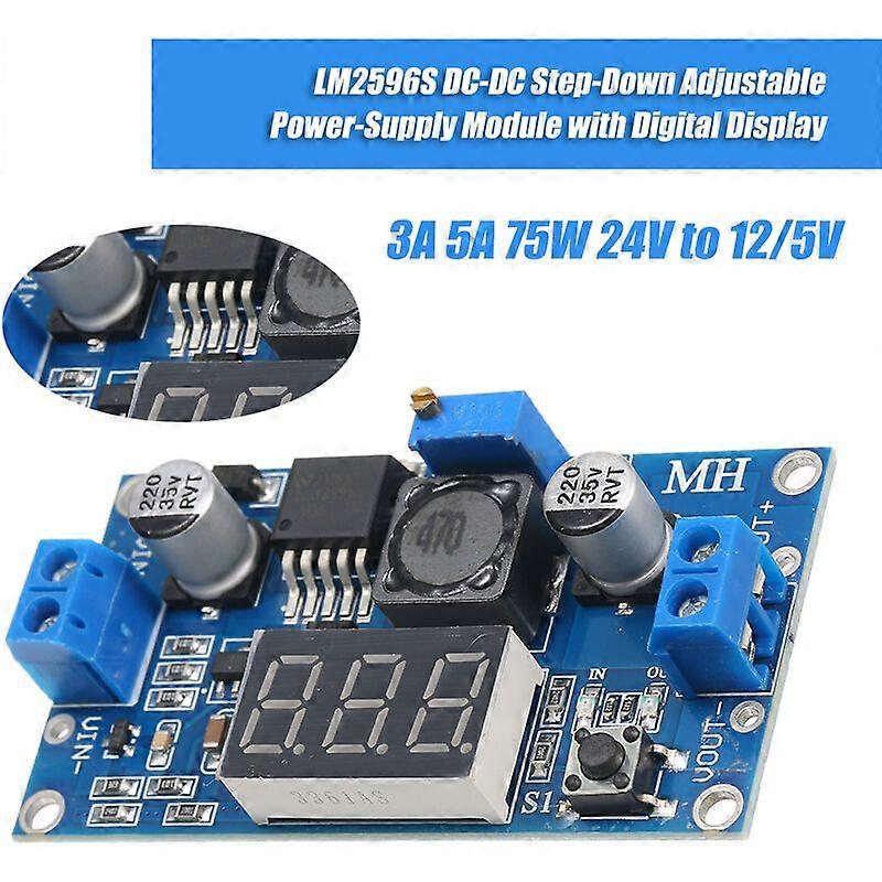 Adjustable step-down with LM2596 DC-DC digital voltmeter power supply module