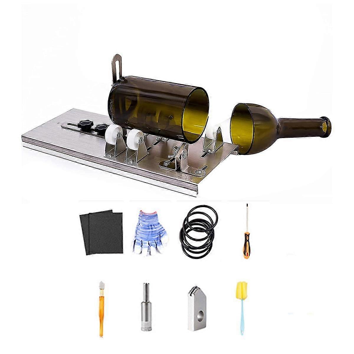 Glass Cutter, Upgraded Cutting Tool Kit, Diy Machine For Cutting Wine, Beer, Liquor, Whiskey, Alcoh