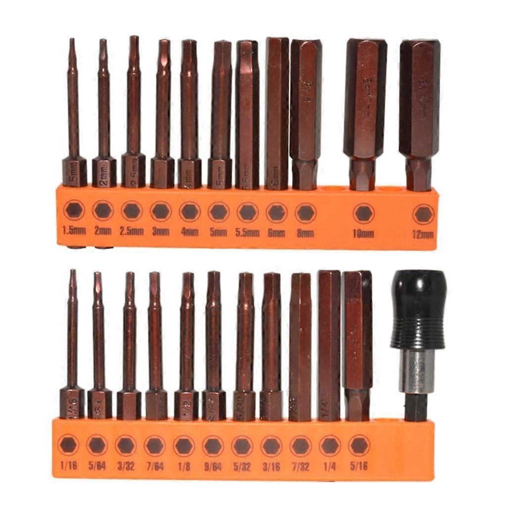 23Pcs Wrenches Drill Bit Set, 60mm Steel Hex Bit Magnetic Screwdriver Bits for Heavy-Duty Use and Compatibility