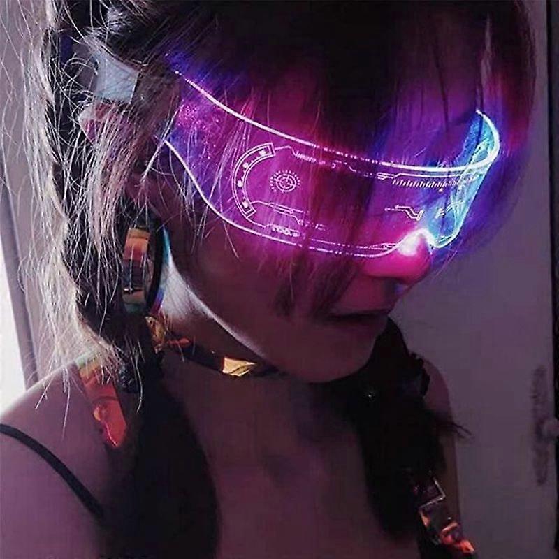 7 Colors Luminous LED Visor Glasses for Party Cosplay ChristmasHalloween Bar Club