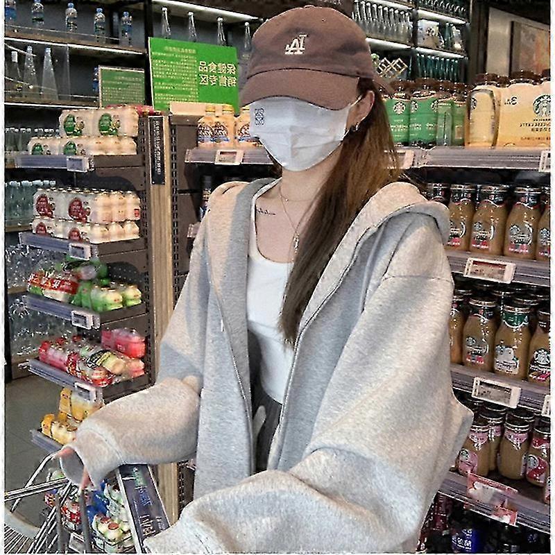 Moletom de Primavera e Cardigã Casual com Capuz Solto para Mulheres