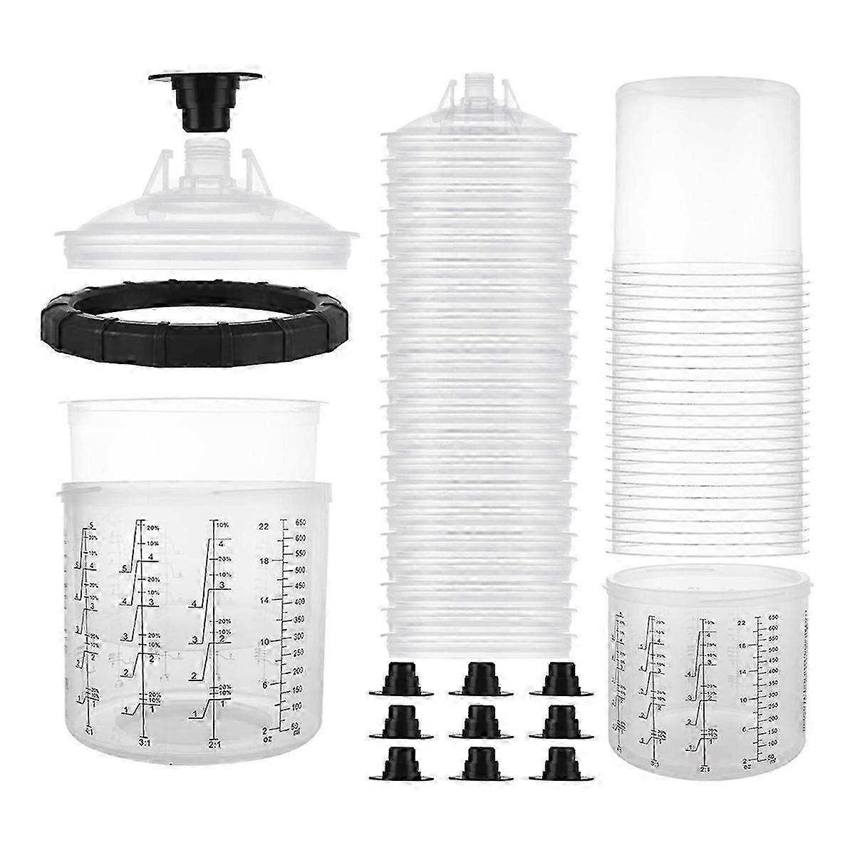 25PCS Disposable Paint Sprayer Mixing Cup 20OZ (600ml) Kit