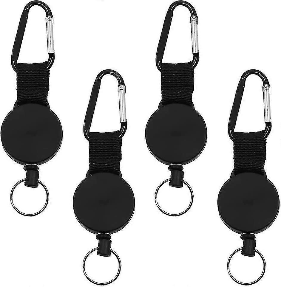 4pcs Longe rétractable, porte-clés rétractable, câble en acier extensible