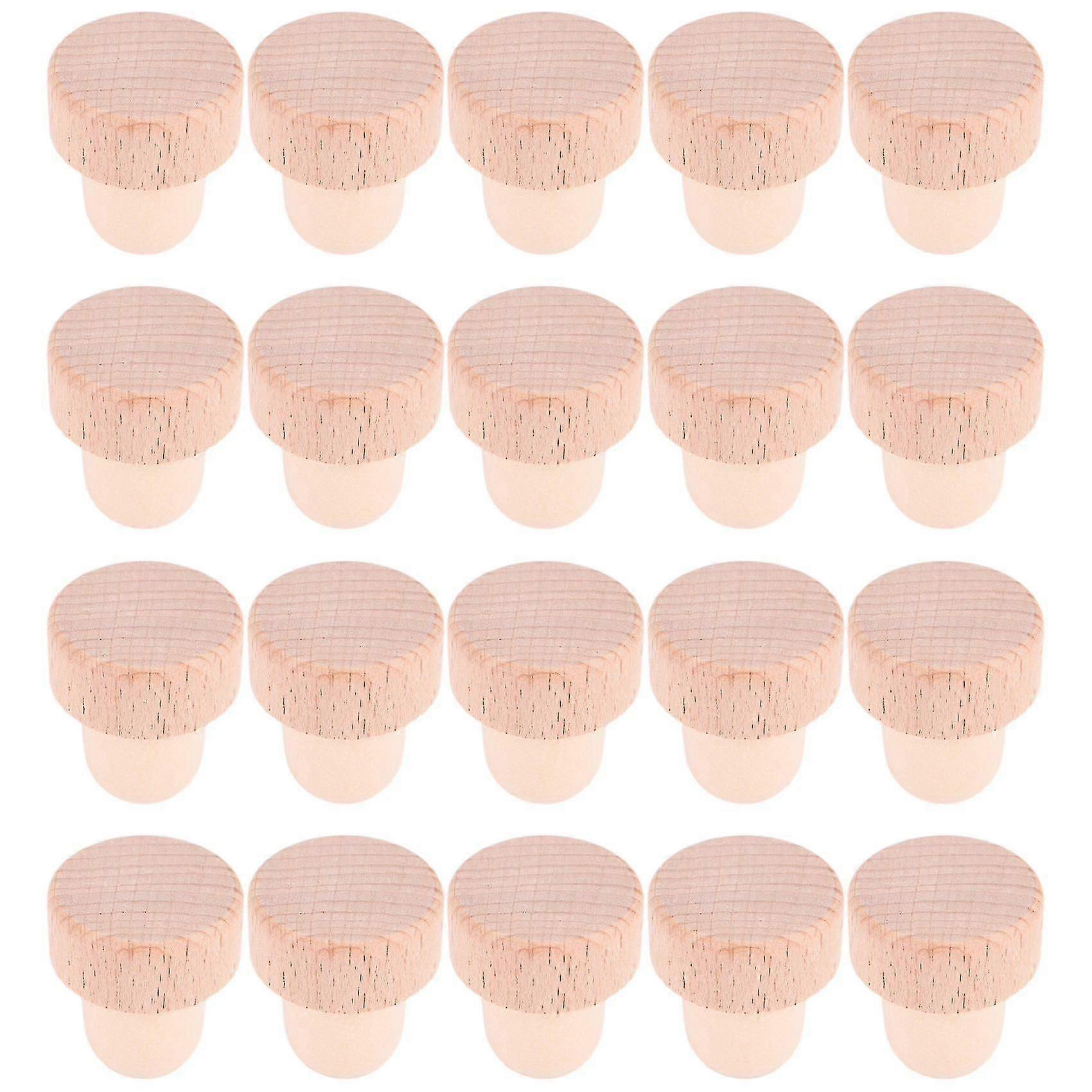 20 Pieces T Shape Wine Corks Tasting Corks T Shape Wine Corks With Beech Top Wooden Wine Bottle Sto