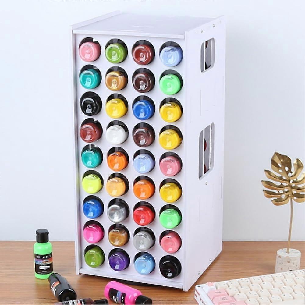 72 Holes Craft Paint Storage Rack, Plastic 360 Degree Spinning Organizer, Vertical Paint Holder Stand for Desk Use