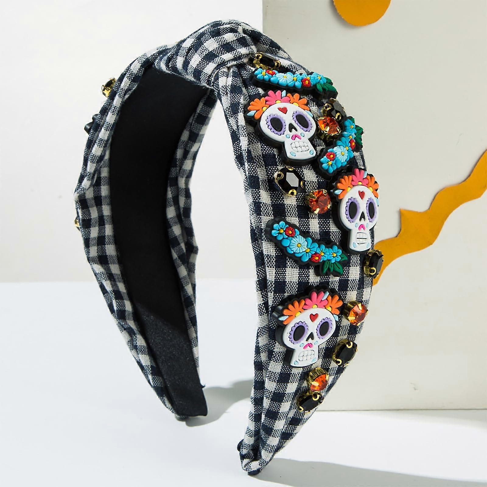 Halloween Women's Headbands, Knotted Turban Style, No-Slip Wide Top Knot, Soft Stretch Fabric, Various Colors