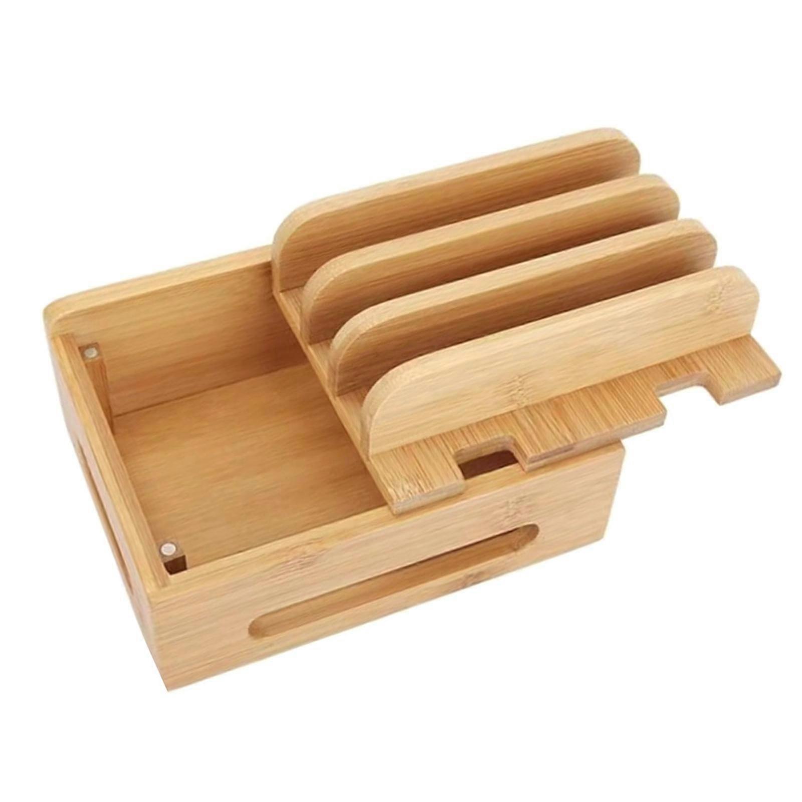Portable Tablet Organizer Cord Box for Multiple Devices Home Office Tablet