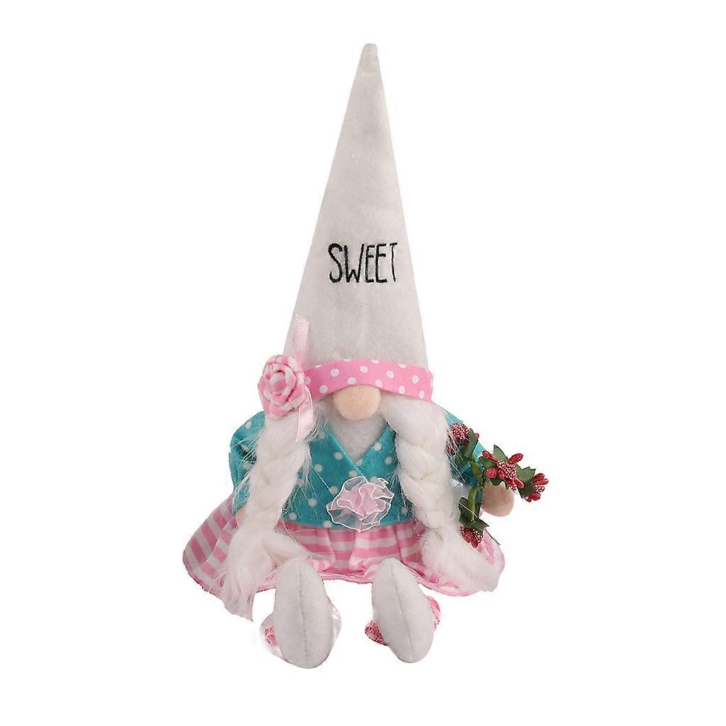 Valentines Day Gnome Plush Heart Flower Scandinavian Tomte Elf Decorations Swedish Tomte Dwarf Figurines Table Decor
