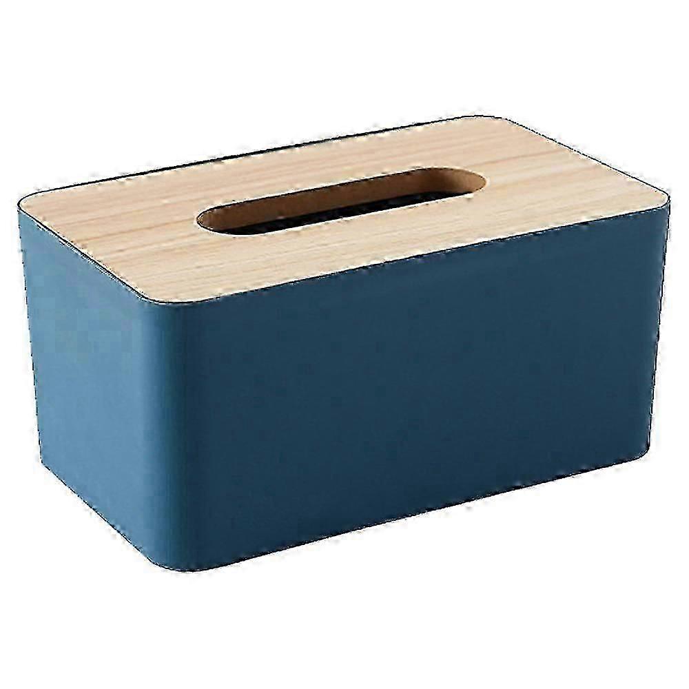 Wood Tissue Box Cover For Paper Facial Tissues, Wooden Rectangular Tissue Box Holder White