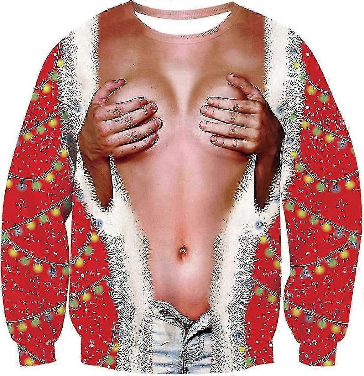 Jul Pullover Tröjor 3d Print Nyhet Xmas Elf Långärmad Tröja