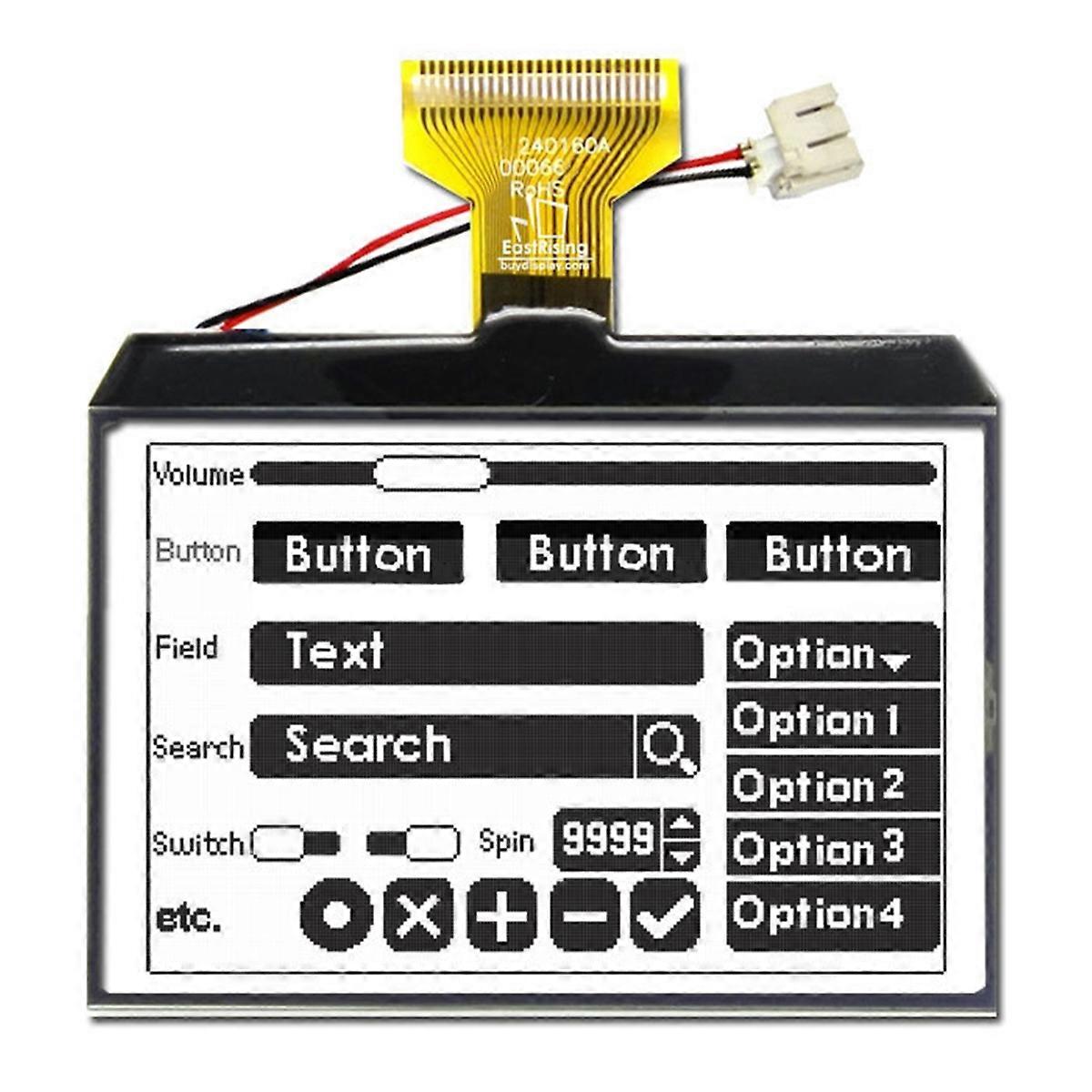 3.4inch 240x160 Dot Matrix LCD Display Serial Interface Black on White Free Backlight Connector