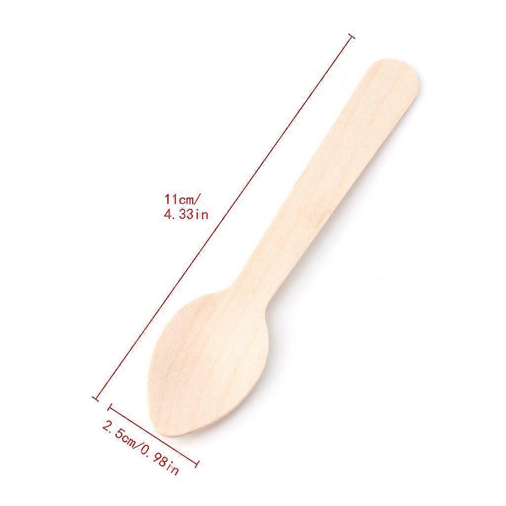 Disposable Spoon 100Pcs Biodegradable No Toxic Natural Material Gadget
